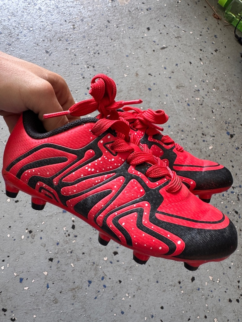 Red and Black Dream Pairs Soccer Cleats